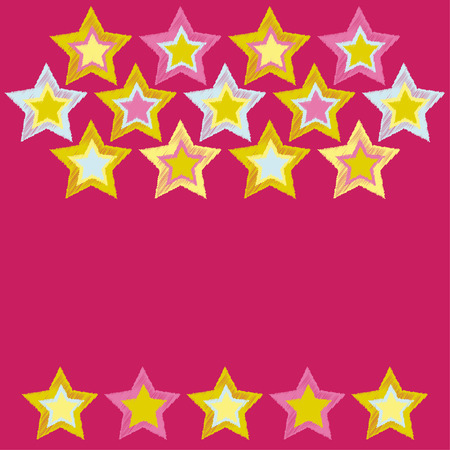 Greeting card with decorative stars. Vector illustration.のイラスト素材