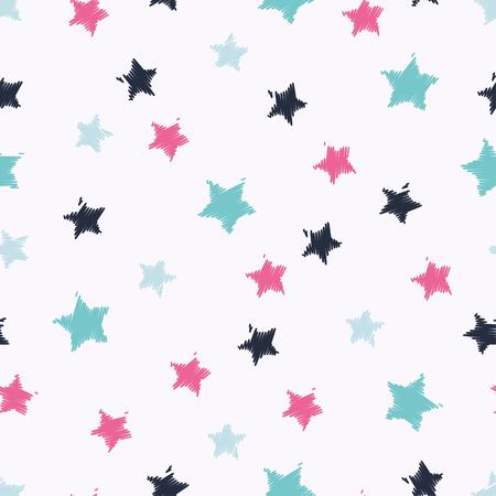 Seamless vector background with decorative stars. Print. Cloth design, wallpaper.のイラスト素材