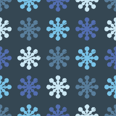 Decorative Christmas seamless background with snowflakes. Print. Repeating background. Cloth design, wallpaper.のイラスト素材
