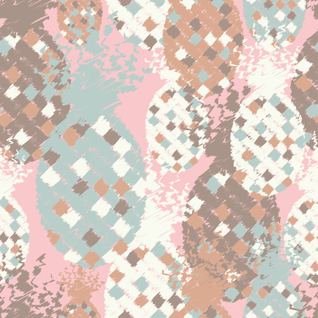 Ethnic boho seamless pattern with decorative pineapples. Tropical fruits. Print. Repeating background. Cloth design, wallpaper.のイラスト素材