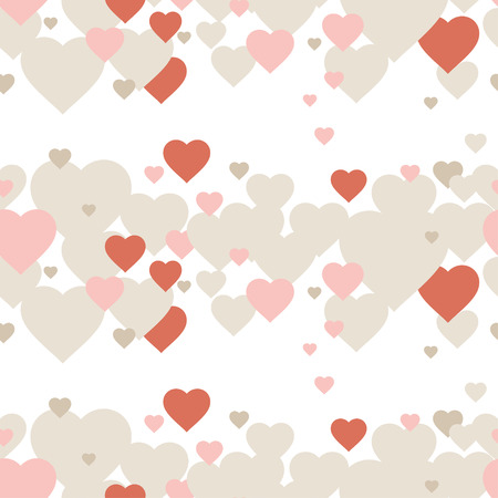 Seamless vector background with decorative hearts. Valentine's day. Print. Cloth design, wallpaper.のイラスト素材