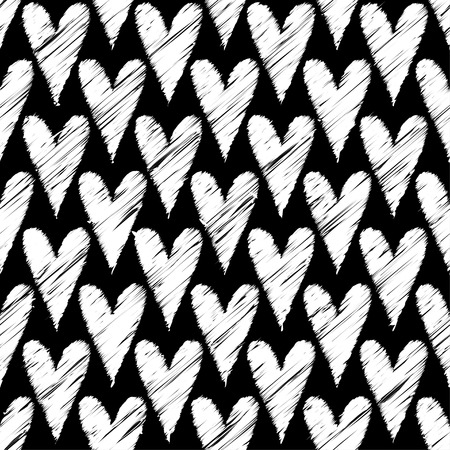 Seamless vector background with decorative hearts. Valentine's day. Print. Cloth design, wallpaper.のイラスト素材