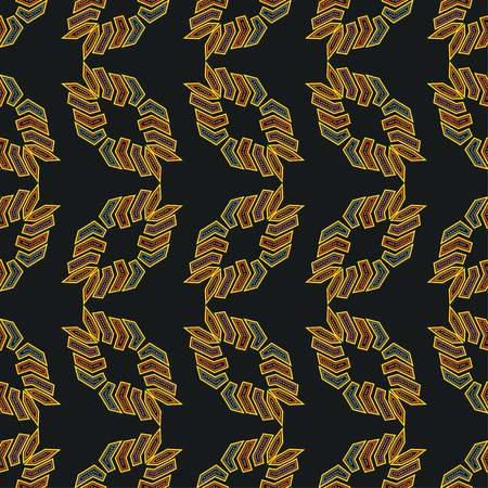 Ornamental ethnic boho seamless pattern. Molas. Print. Repeating background. Cloth design, wallpaper.のイラスト素材