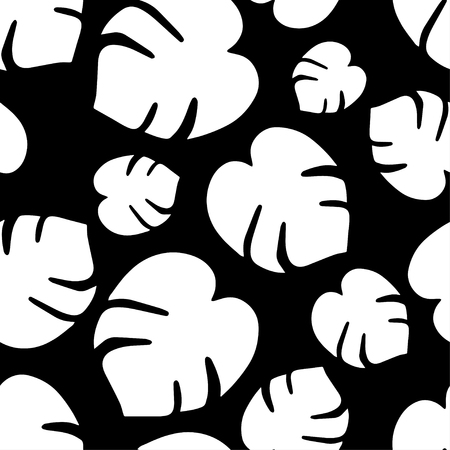 Seamless vector background with decorative leaves. Palm leaves.のイラスト素材