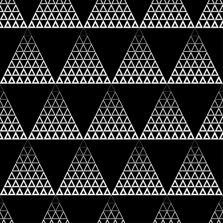 Black and white vector geometric seamless pattern.のイラスト素材