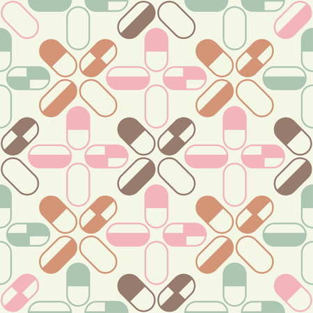 Medical pills and capsules. Vector illustration.のイラスト素材