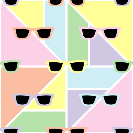 Seamless geometric background with soft pastel colors. Textile rapport.のイラスト素材