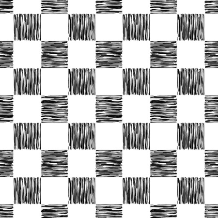 Seamless vector background of hand drawn squares. Lines textures of pen. Textile rapport.のイラスト素材