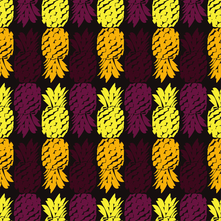 Seamless pattern with decorative pineapples. Tropical fruits. Textile rapport.のイラスト素材