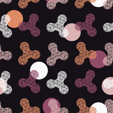 Seamless background with decorative spinners. Zigzag texture. Textile rapport.のイラスト素材