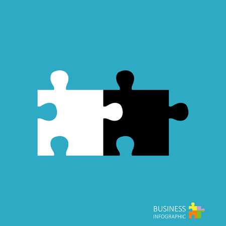 Puzzle piece infographics. Business concept vector illustration.のイラスト素材