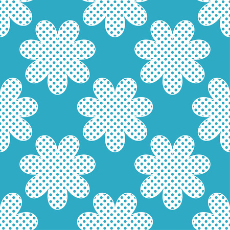 Seamless decorative floral background. Polka dot texture. Textile rapport.のイラスト素材
