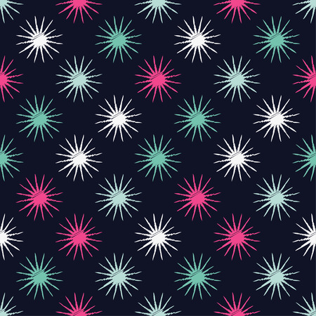 Seamless background with decorative stars. Scribble texture. Textile rapport.のイラスト素材