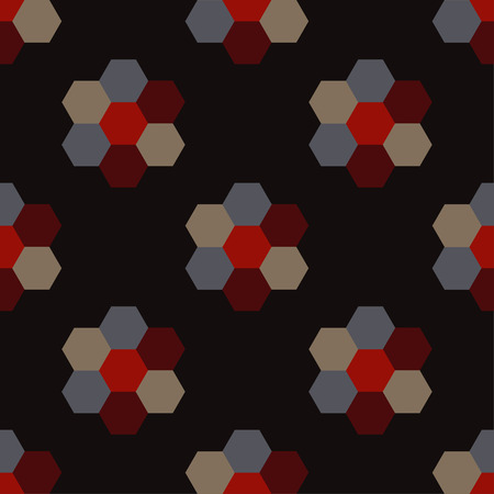 Seamless background with abstract geometric pattern. Hexagon pattern. Textile rapport.のイラスト素材