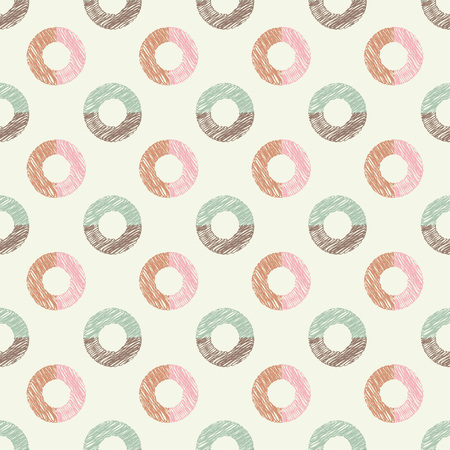Polka dot seamless pattern. Chalk bagels. Scribble texture. Textile rapport.のイラスト素材