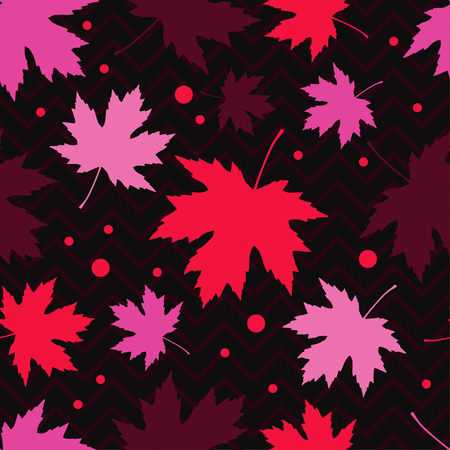 Seamless pattern with autumn maple leaves. Flat design. Textile rapport.のイラスト素材