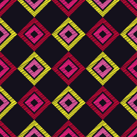 Ethnic boho seamless pattern. Scribble texture. Retro motif. Textile rapport.のイラスト素材