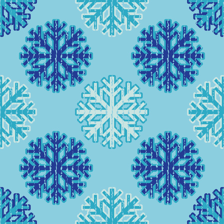 Seamless background with decorative snowflakes.のイラスト素材