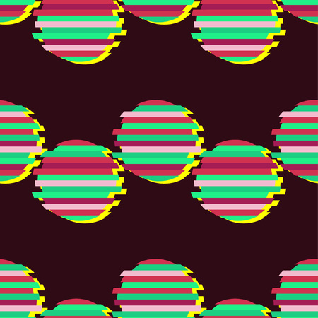 Seamless vector background with abstract geometric pattern. Abstract digital glitch graphic. Textile rapport.のイラスト素材