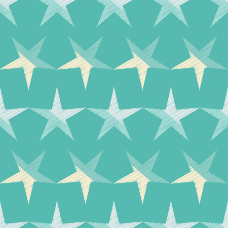 Seamless vector background with decorative stars. Scratches, grunge texture. Textile rapport.のイラスト素材