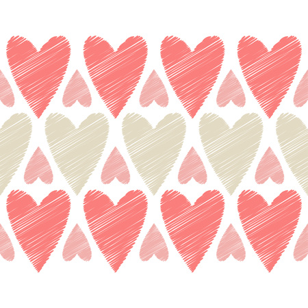 A Seamless vector background with decorative hearts. Valentine's day.のイラスト素材