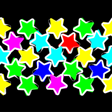 Seamless vector background with decorative stars. The stroke of the pen. Textile rapport.のイラスト素材