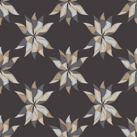 Seamless background with decorative leaves. Pattern with plants. Textile rapport.のイラスト素材