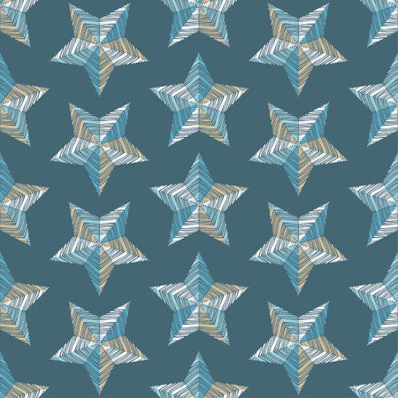 Seamless background with decorative stars. Scratches texture. Textile rapport.のイラスト素材
