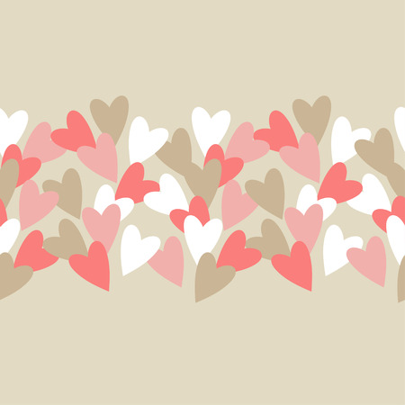 Seamless background with decorative hearts. Valentine's day. Textile rapport.