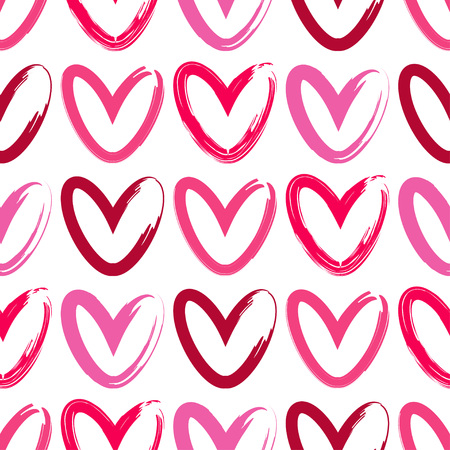 Seamless background with decorative hearts.のイラスト素材