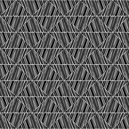Black and white texture. Drawn triangles. Seamless geometric pattern. Bright colors and simple shapes. Trendy seamless pattern designs.のイラスト素材