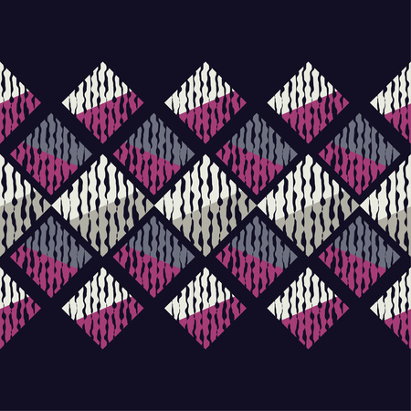 Seamless geometric pattern. Texture of multi-colored squares. Scribble texture. Textile rapport.のイラスト素材