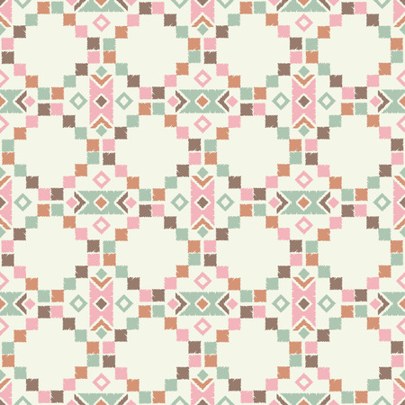 Ethnic boho seamless pattern. Embroidery on fabric. Tribal pattern. Folk motif. Textile rapport.のイラスト素材