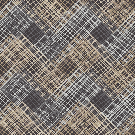 Brown and beige seamless geometric pattern textureのイラスト素材