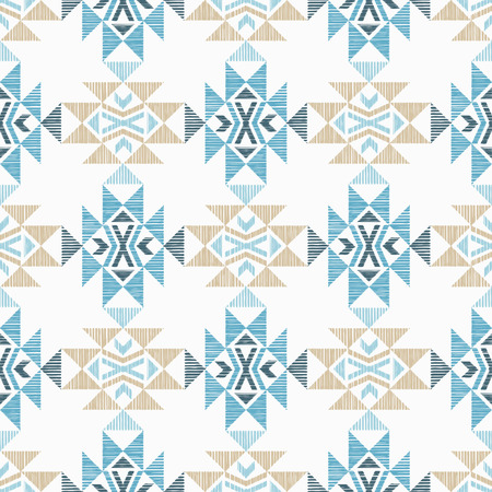 Ethnic boho seamless pattern. Traditional ornament. Geometric background. Tribal pattern. Folk motif. Textile rapport.のイラスト素材