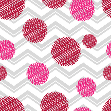 Polka dot seamless pattern. Geometric background. The colorful balls. Scribble texture. Theextile rapport.のイラスト素材