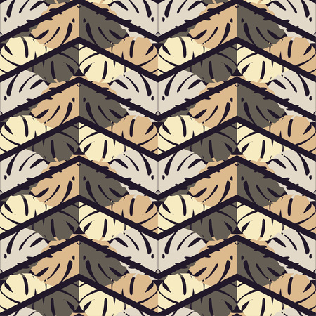 Seamless abstract geometric pattern. Texture of palm leaves. The texture of the strips. Scribble texture. Textile rapport.のイラスト素材