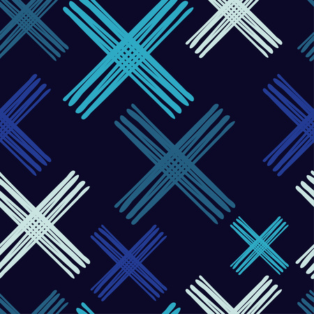 Seamless abstract geometric pattern. Texture with crosses. Manual hatching. Scribble texture....