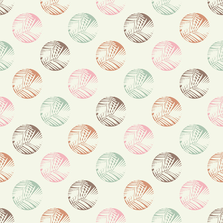 Polka dot seamless pattern. Halftone. Texture of palm leaves. Textile rapport.のイラスト素材