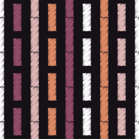 Seamless abstract geometric pattern. The texture of the strips. Brushwork. Hand hatching. Scribble texture. Textile rapport.のイラスト素材