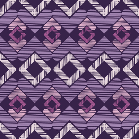 Ethnic boho seamless pattern. Hand hatching. Traditional ornament. Geometric background. Folk motif. Textile rapport.のイラスト素材