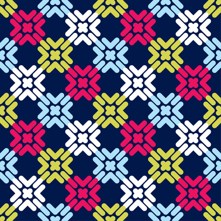 Seamless abstract geometric pattern. Mosaic texture. Textile rapport.のイラスト素材