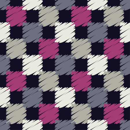 Seamless abstract geometric pattern. The texture of rhombus. Brushwork. Hand hatching. Textile rapport.のイラスト素材