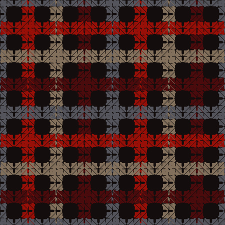 Seamless abstract geometric pattern. Mosaic texture. Brushwork. Hand hatching. Scribble texture. Textile rapport.のイラスト素材