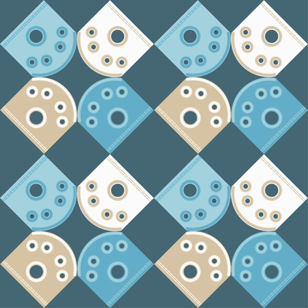 Seamless background with satin stitch embroidery. Traditional ornament. Rustic pattern. Textile rapport.のイラスト素材