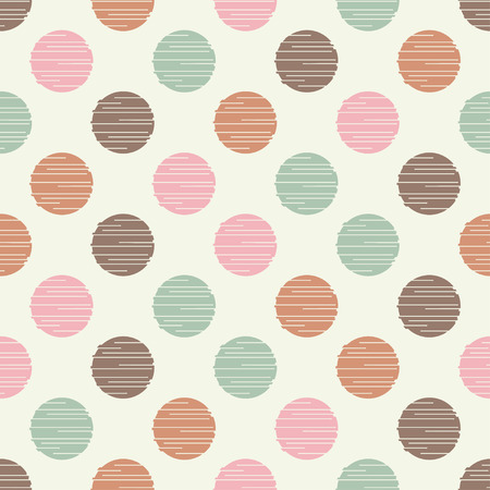 Polka dot seamless pattern. Geometric background. Brushwork. Hand hatching. Scribble texture. Theextile rapport.のイラスト素材