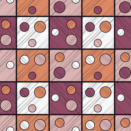 Polka dot seamless pattern. Geometric background. Brushwork. Hand hatching. Scribble texture. Theextile rapport.のイラスト素材