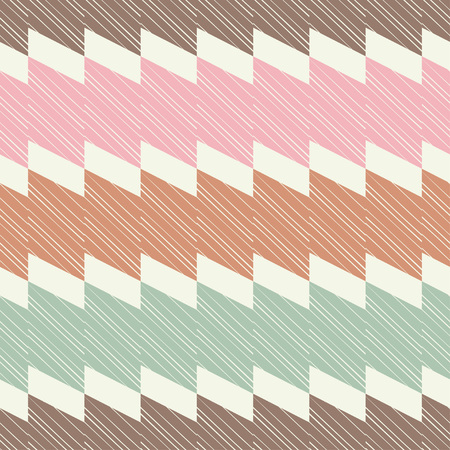 Seamless abstract geometric pattern. Mosaic texture. Brushwork. Hand hatching. Scribble texture. Textile rapport.のイラスト素材