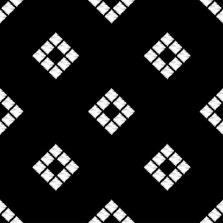 Seamless abstract geometric pattern. Mosaic texture. Brushwork. Hand hatching. Scribble texture. Textile rapport.のイラスト素材