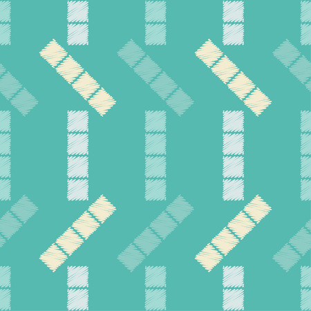 Seamless abstract geometric pattern. Mosaic texture. Brushwork. Hand hatching. Scribble texture. Textile rapport.のイラスト素材